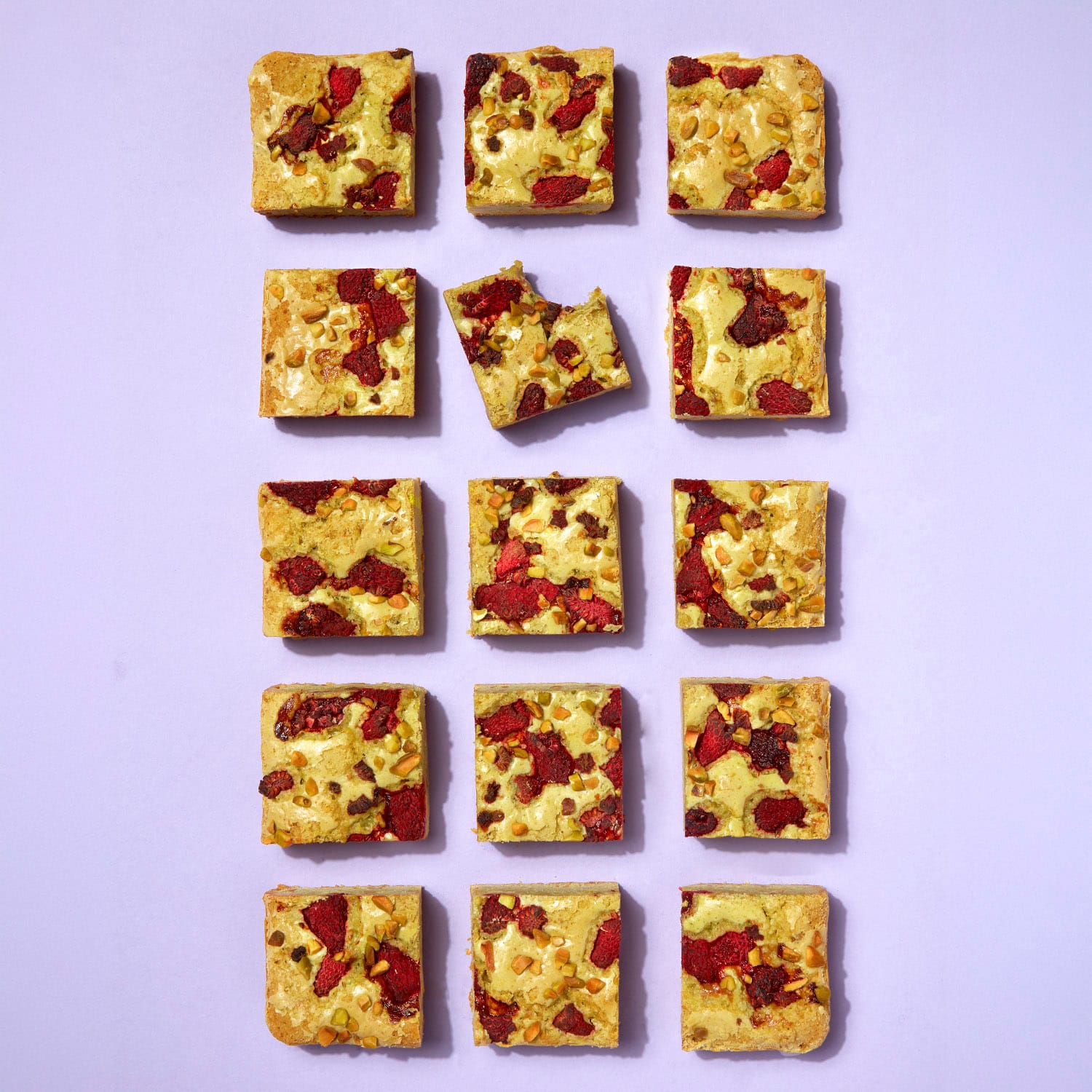 Pistachio and Raspberry Blondie